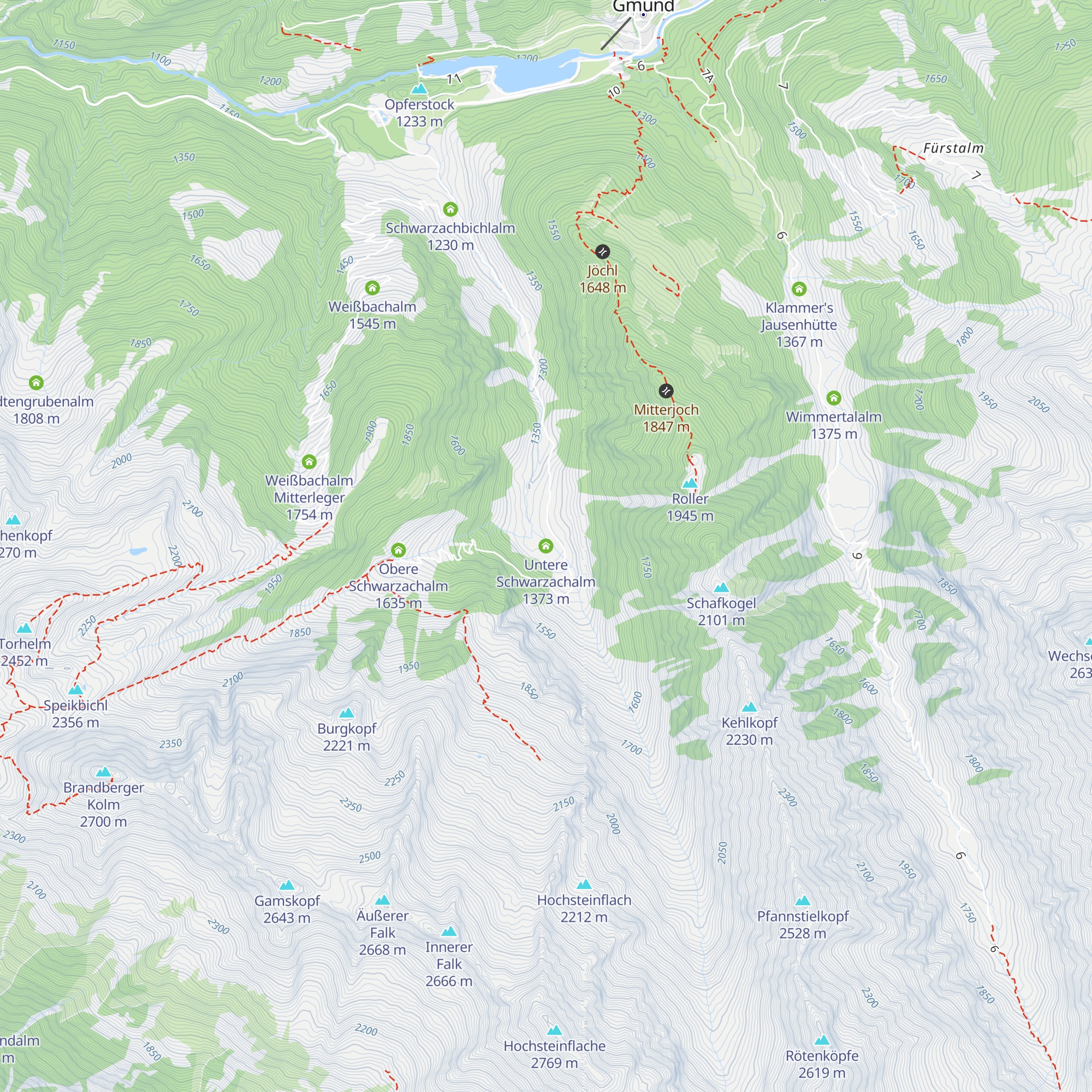 Untere Schwarzachalm map