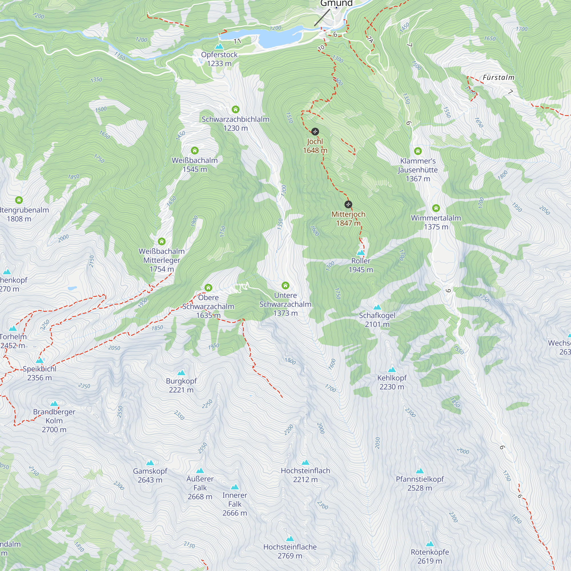 Untere Schwarzachalm map