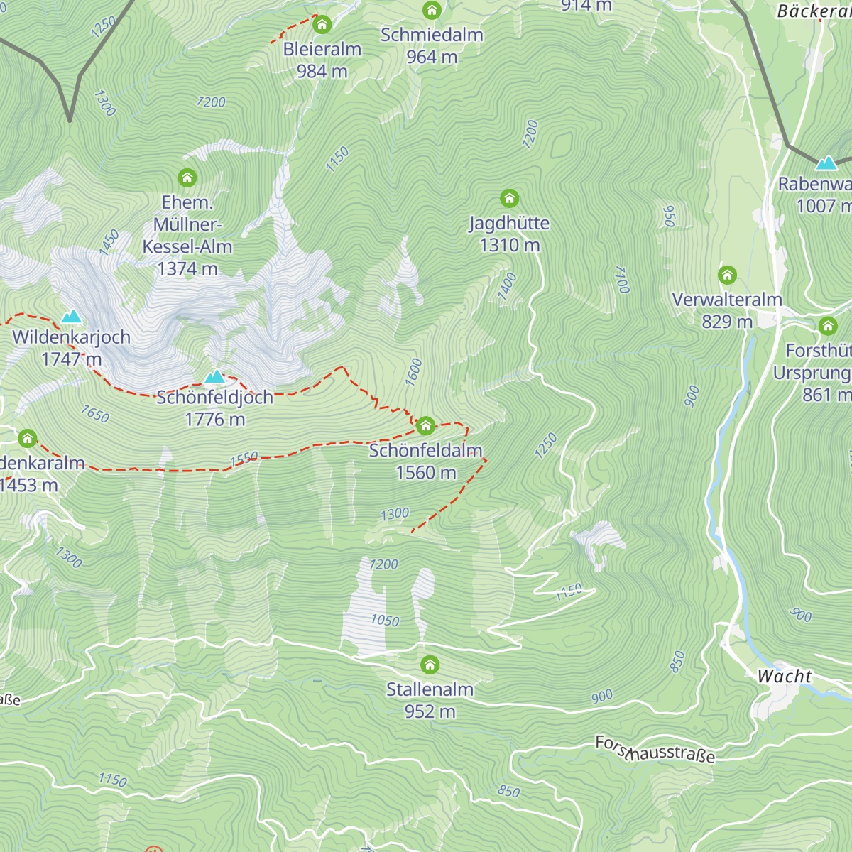 Schönfeldalm map