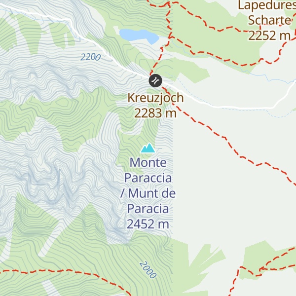 Map of Monte Paraccia / Munt de Paracia