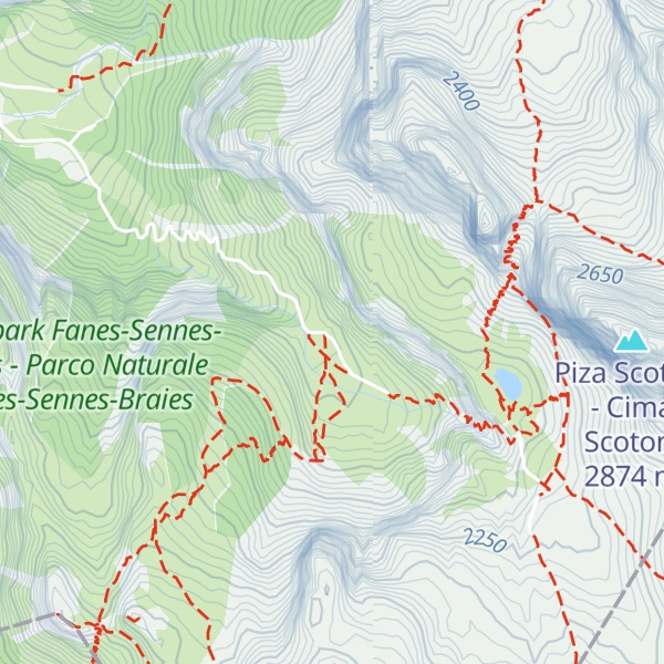 Map of Ütia de Scotoni - Scotoni-Hütte - Rifugio Scotoni