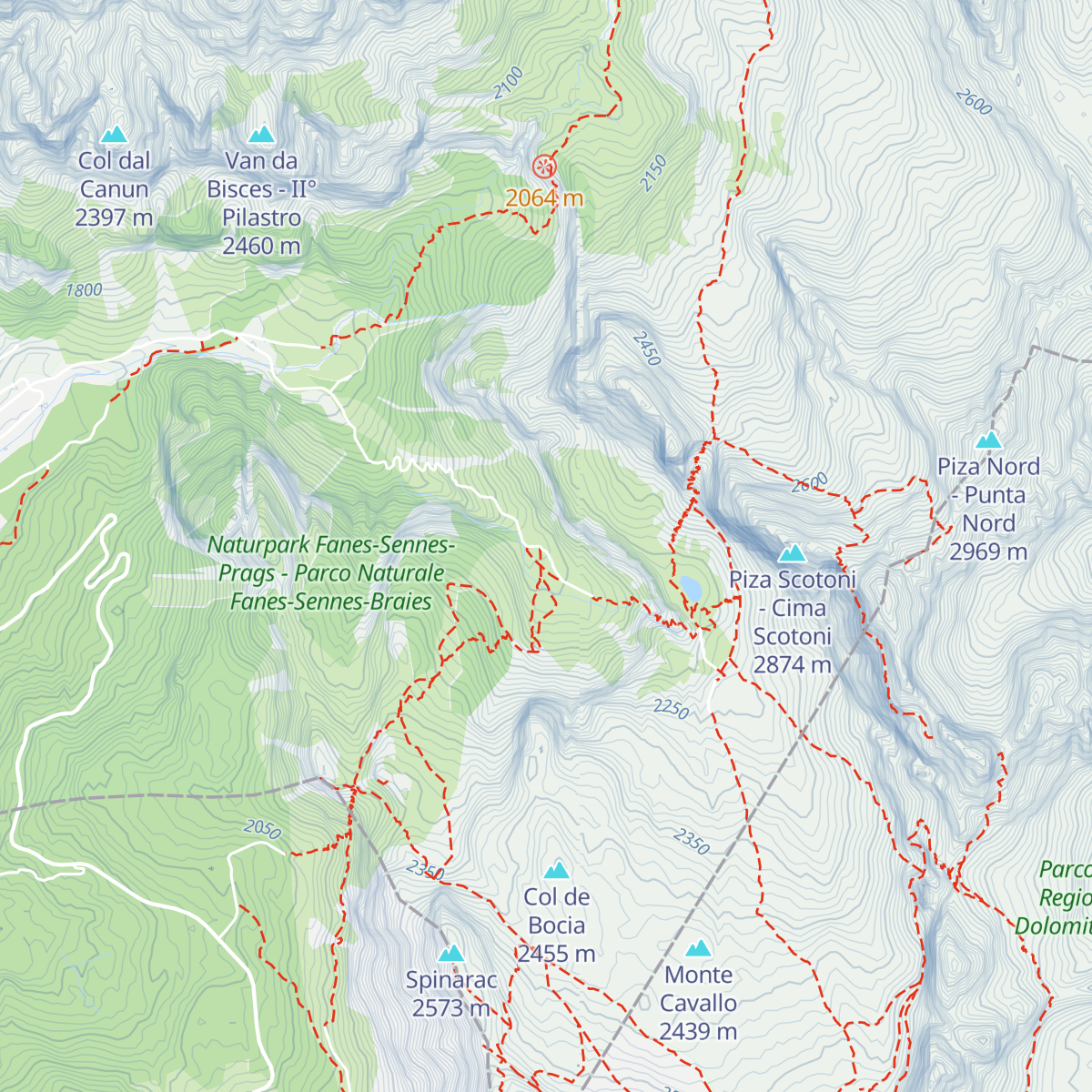 Ütia de Scotoni - Scotoni-Hütte - Rifugio Scotoni map