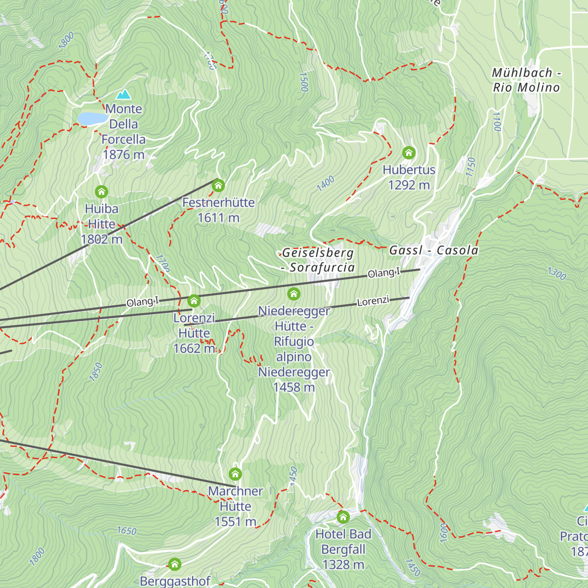 Niederegger Hütte - Rifugio alpino Niederegger map