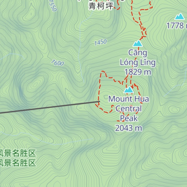 Map of Mt. Huasan West Peak