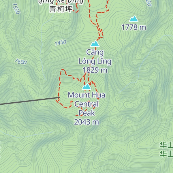 Map of Mount Hua Central Peak