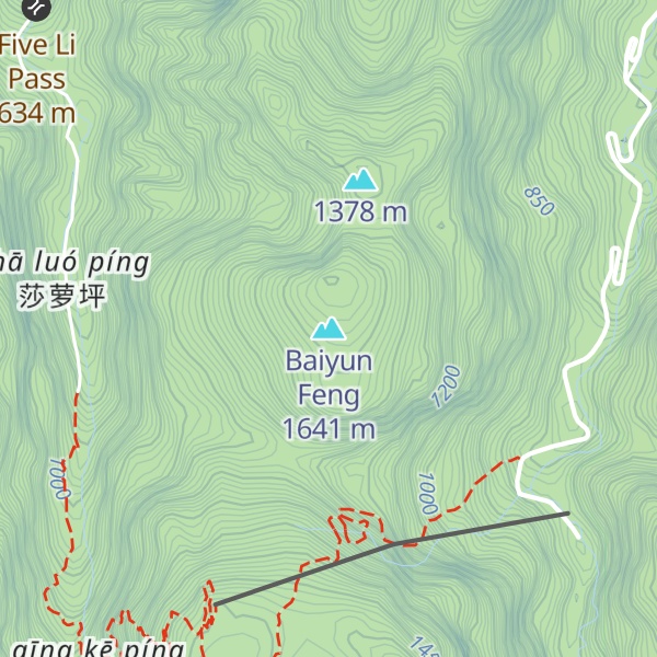 Map of Baiyun Feng