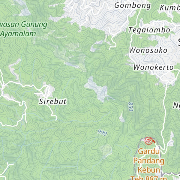 Map of Gunung Trajumas