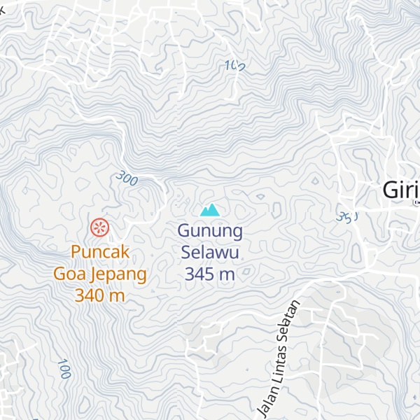 Map of Gunung Selawu