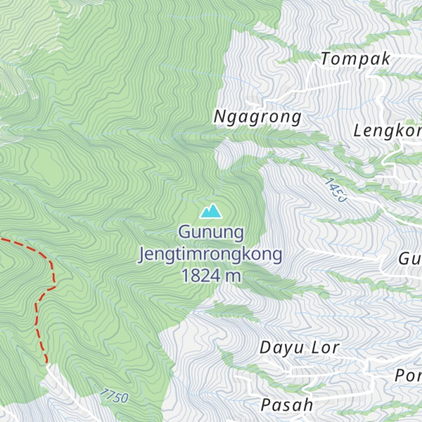 Map of Gunung Jengtimrongkong