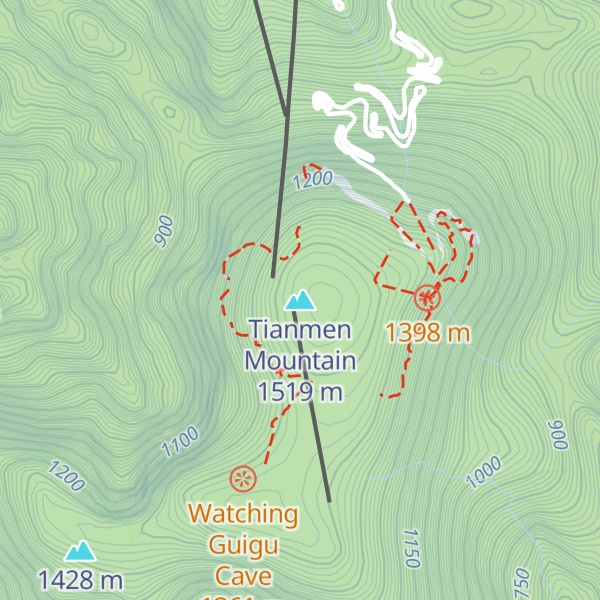 Map of Tianmen Mountain