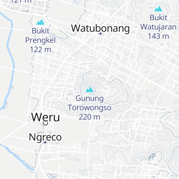 Map of Gunung Torowongso
