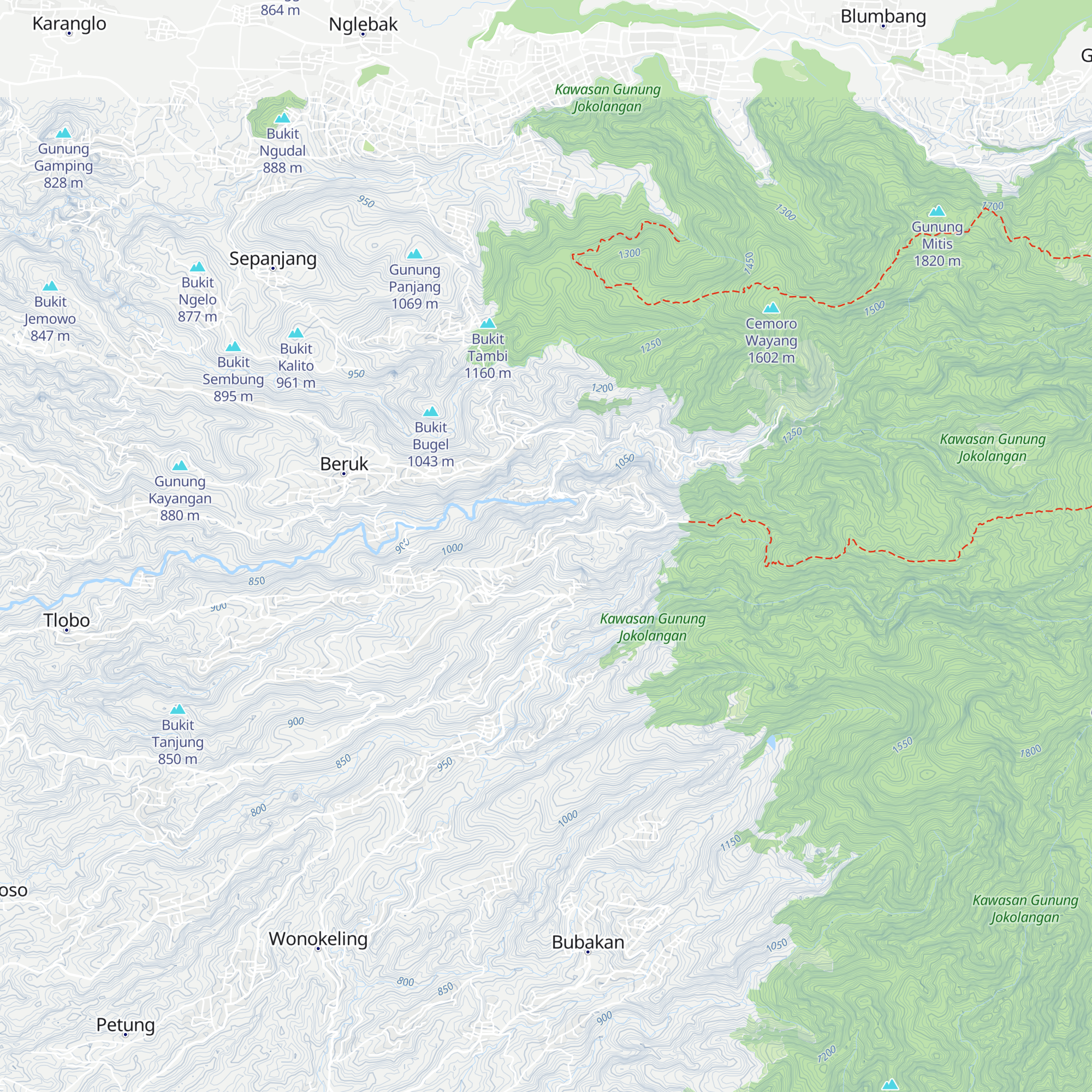Basecamp Jokolangan Via Wonorejo map