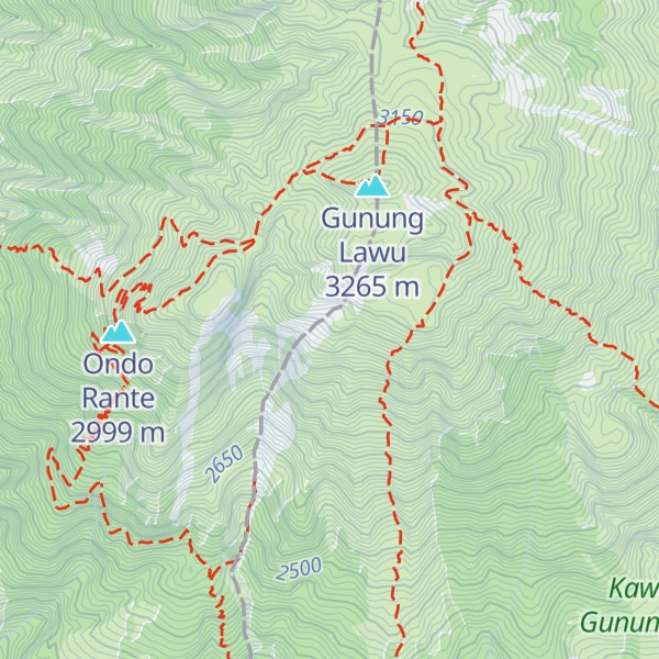 Map of Kawah Candradimuka Gunung Lawu