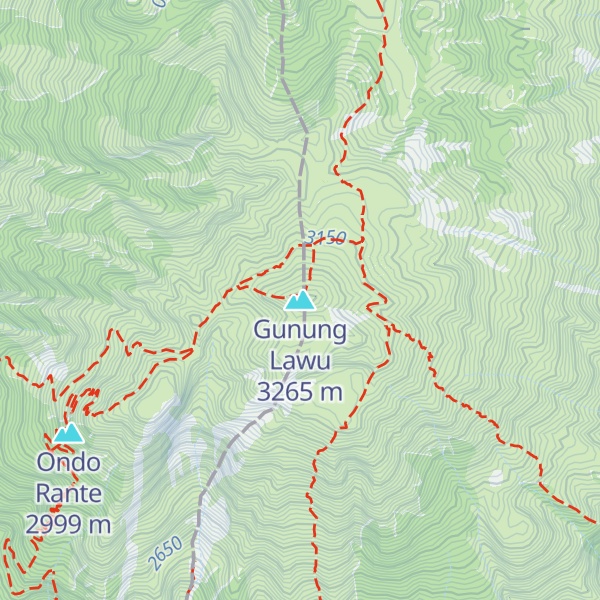 Map of Gunung Lawu