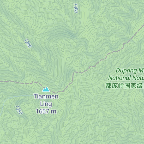 Map of Tiānmén Shān