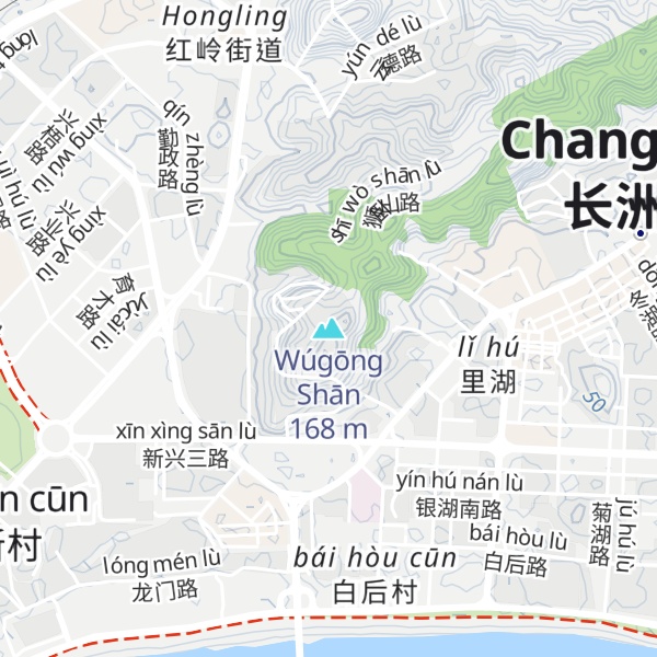 Map of Wúgōng Shān
