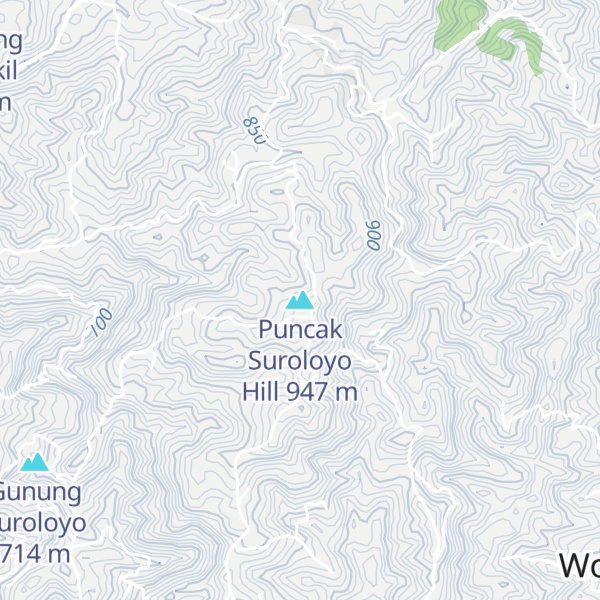 Map of Puncak Suroloyo Hill