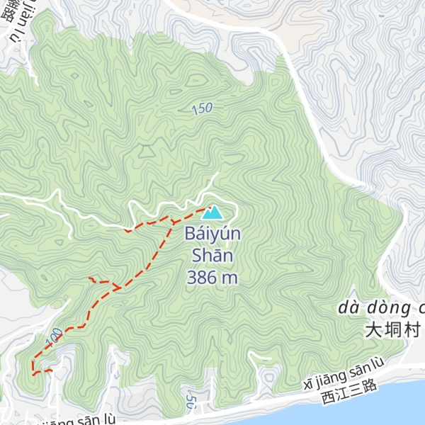 Map of Báiyún Shān