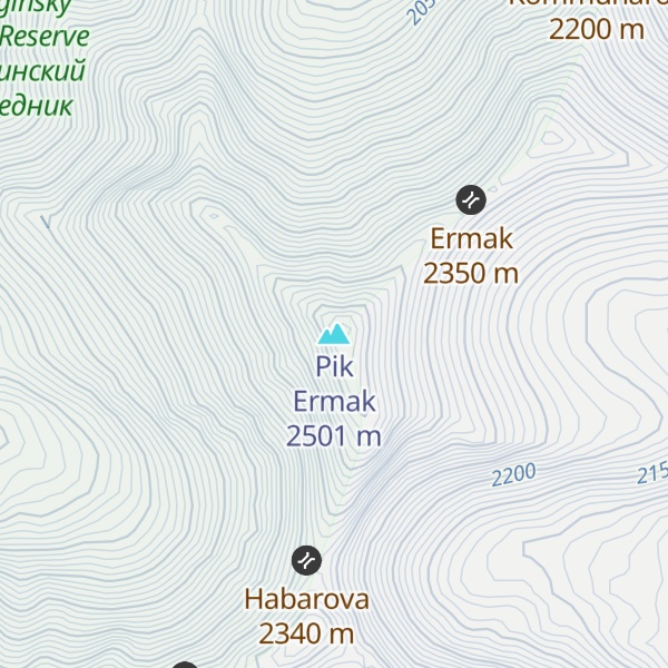 Map of Pik Ermak