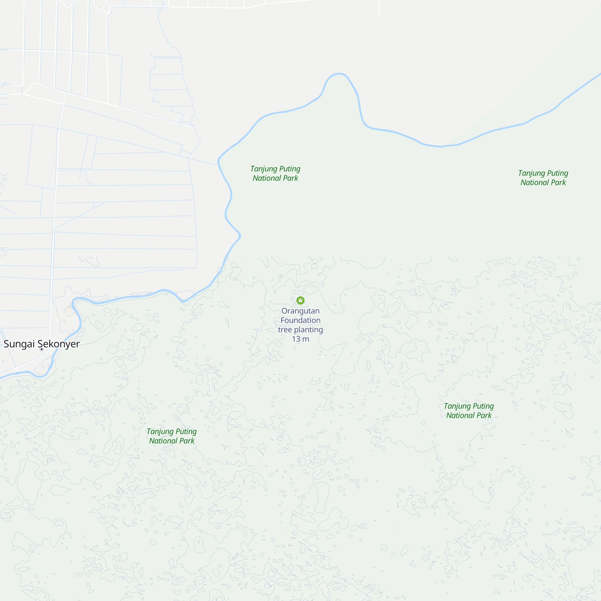 Orangutan Foundation tree planting map