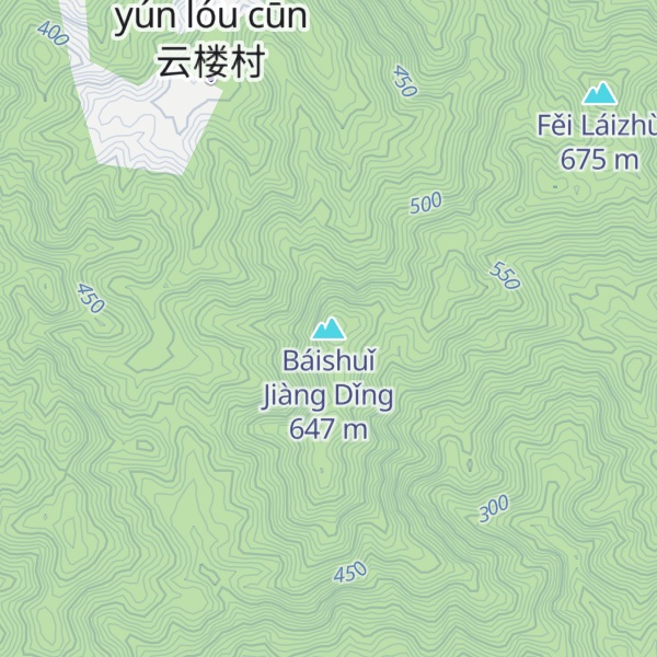 Map of Báishuǐ Jiàng Dǐng