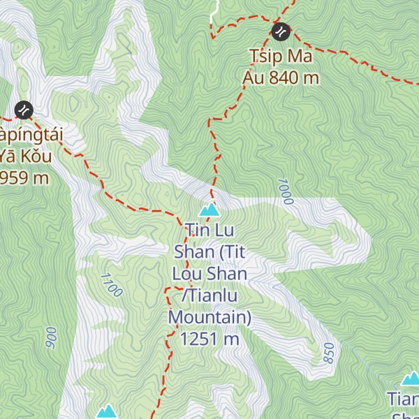 Map of Tin Lu Shan (Tit Lou Shan /Tianlu Mountain)