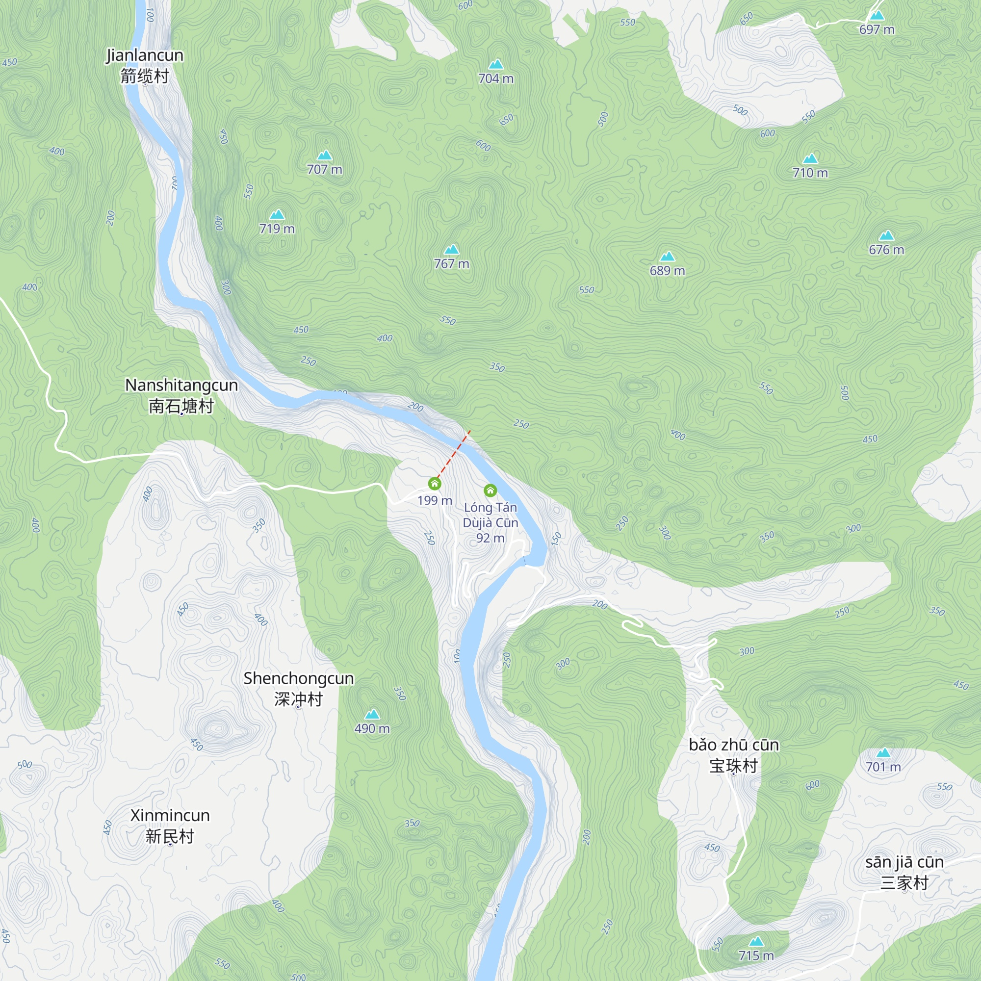 Lóng Tán Dùjià Cūn map