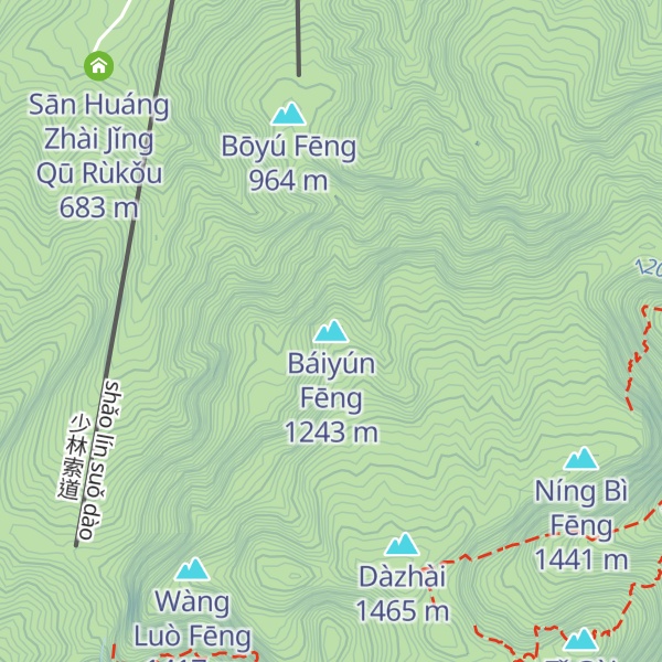 Map of Báiyún Fēng