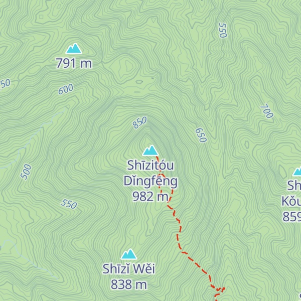 Map of Shīzitóu Dǐngfēng