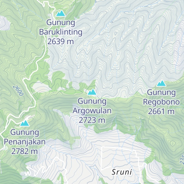 Map of Gunung Argowulan