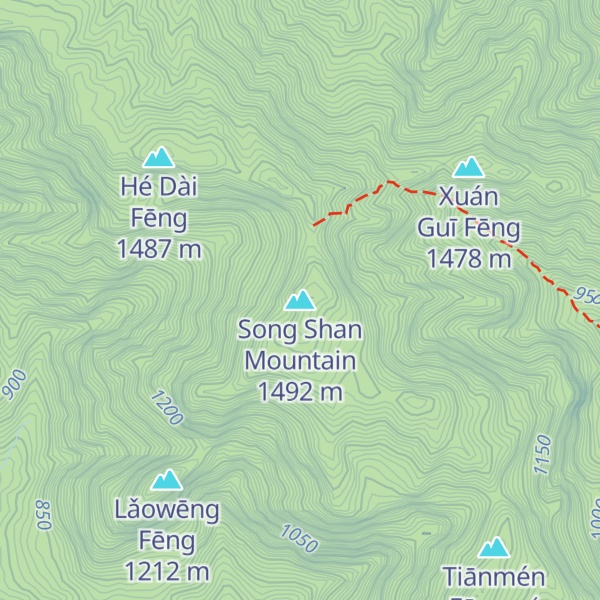 Map of Song Shan Mountain