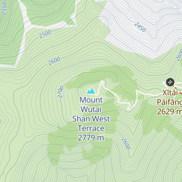 Map of Mount Wutai Shan West Terrace
