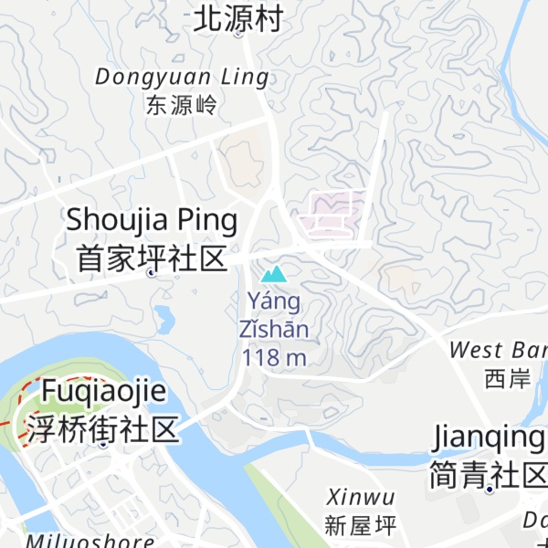 Map of Yáng Zǐshān