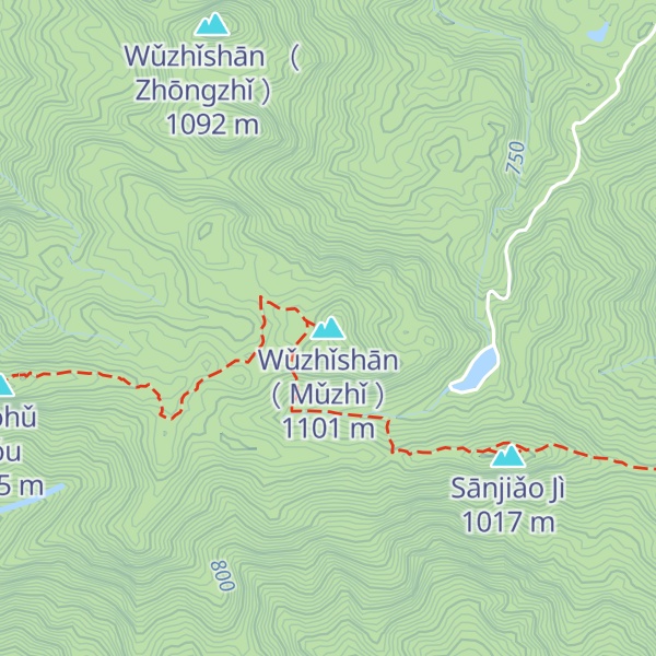 Map of Wǔzhǐshān （ Mǔzhǐ ）