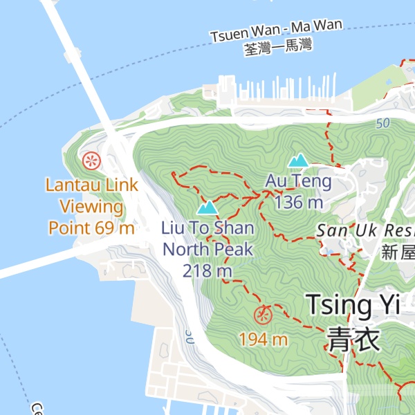 Map of Liu To Shan North Peak