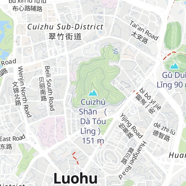 Map of Cuìzhú Shān （ Dà Tóu Lǐng ）