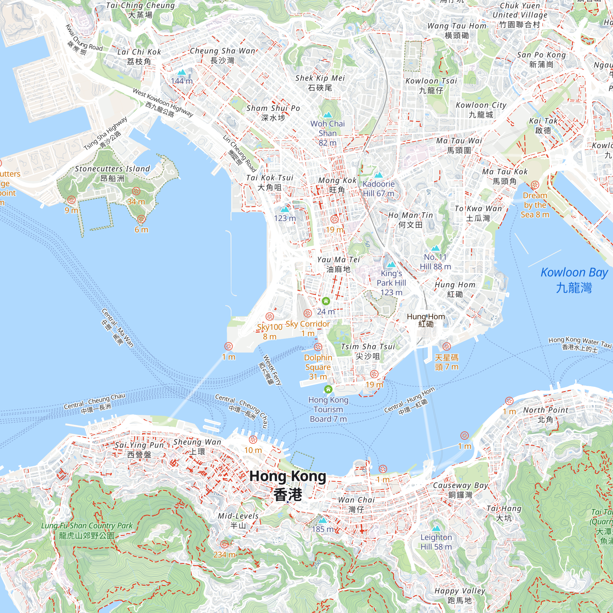 Hong Kong Hotels Association map
