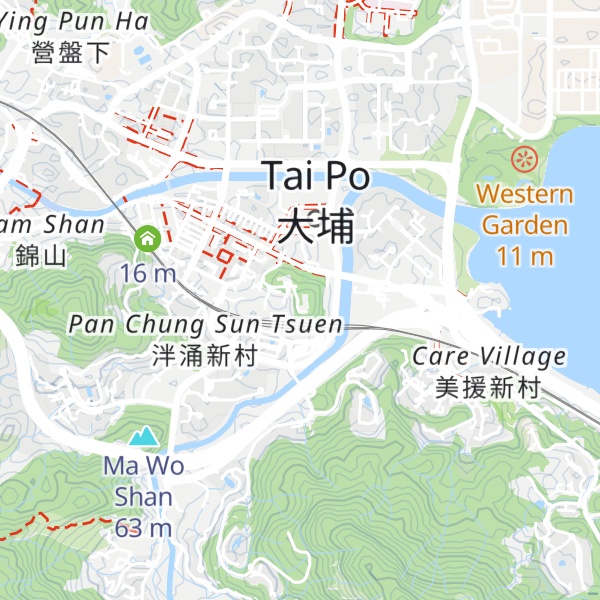 Map of Tai Po Contour