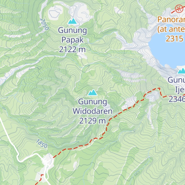 Map of Gunung Widodaren