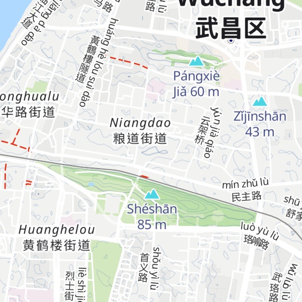 Map of Yānzhī Shān