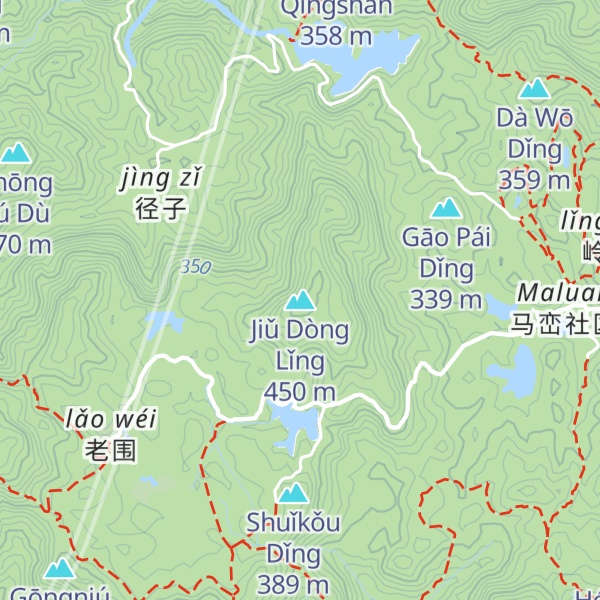 Map of Jiǔ Dòng Lǐng
