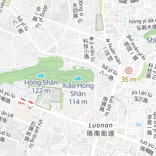 Map of Xiǎo Hóng Shān