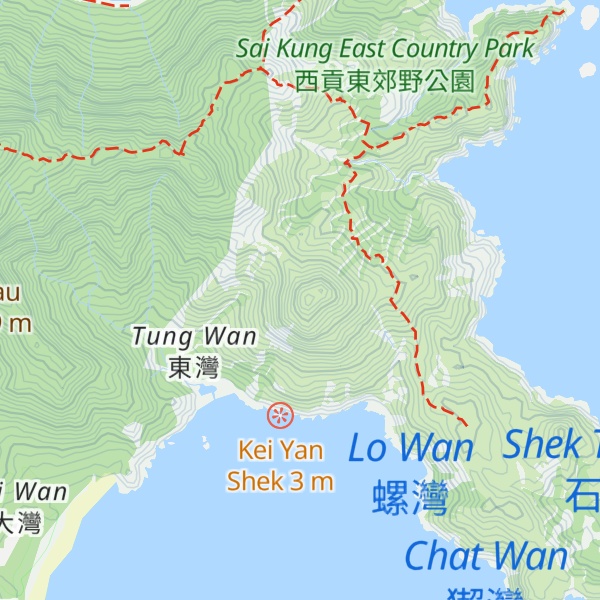 Map of Tung Wan Shan