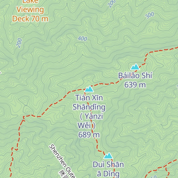 Map of Tián Xīn Shāndǐng （ Yànzi Wěi ）