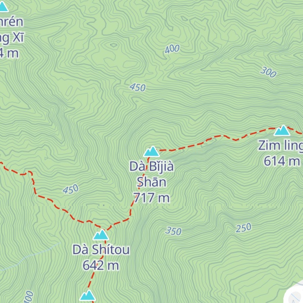 Map of Dà Bǐjià Shān