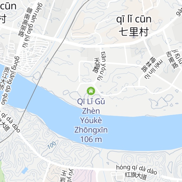 Map of Qī Lǐ Gǔ Zhèn Yóukè Zhōngxīn