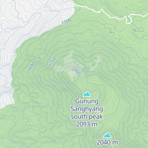Map of Gunung Sanghyang north peak