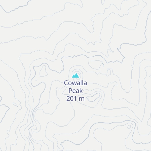 Map of Cowalla Peak