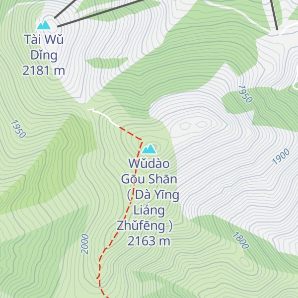 Map of Wǔdào Gōu Shān （ Dà Yīng Liáng Zhǔfēng ）
