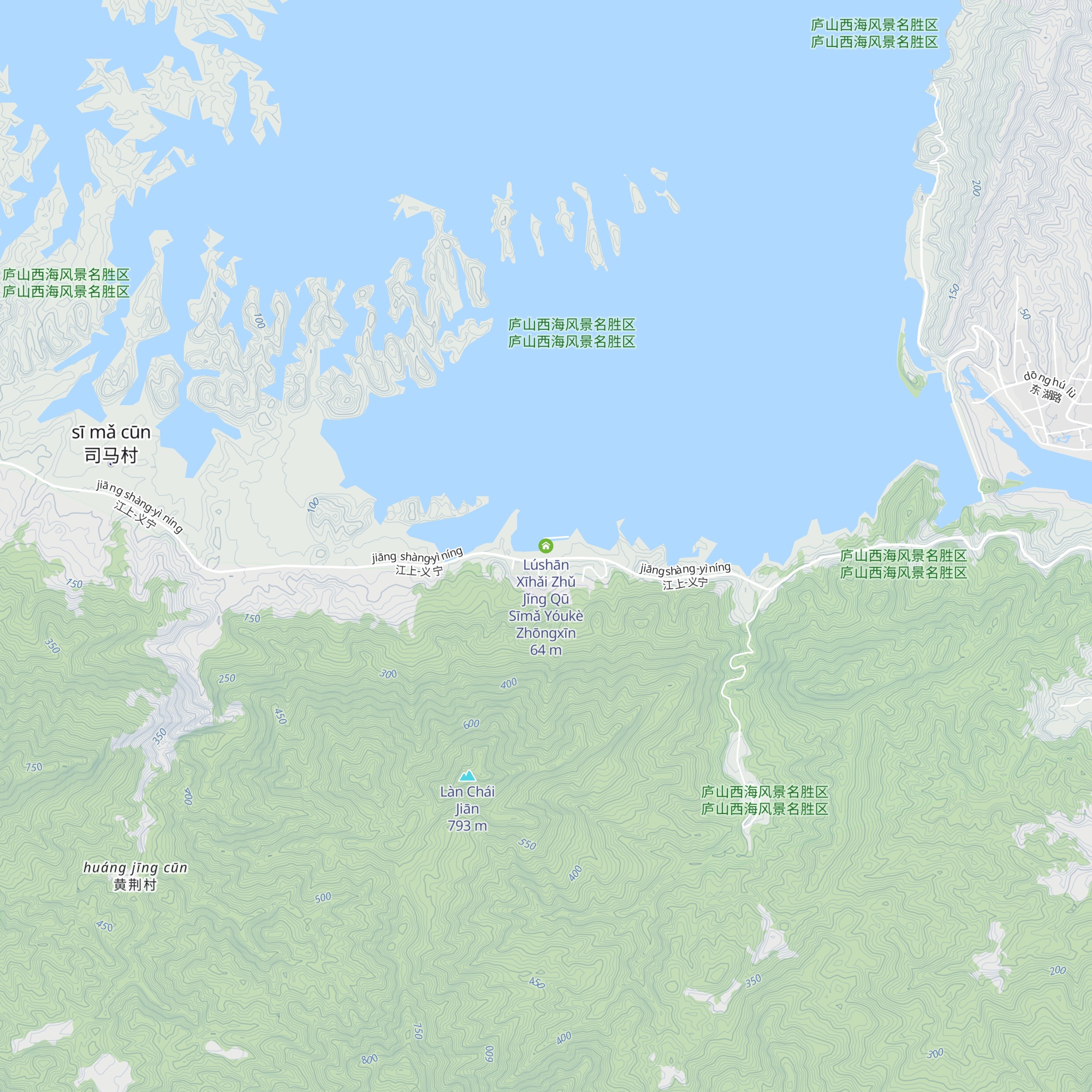 Lúshān Xīhǎi Zhǔ Jǐng Qū Sīmǎ Yóukè Zhōngxīn map